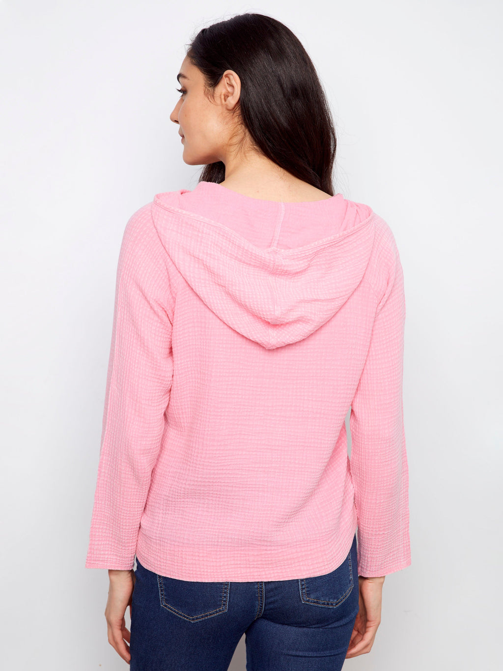 Sweat à capuche en coton Bubble - Rose