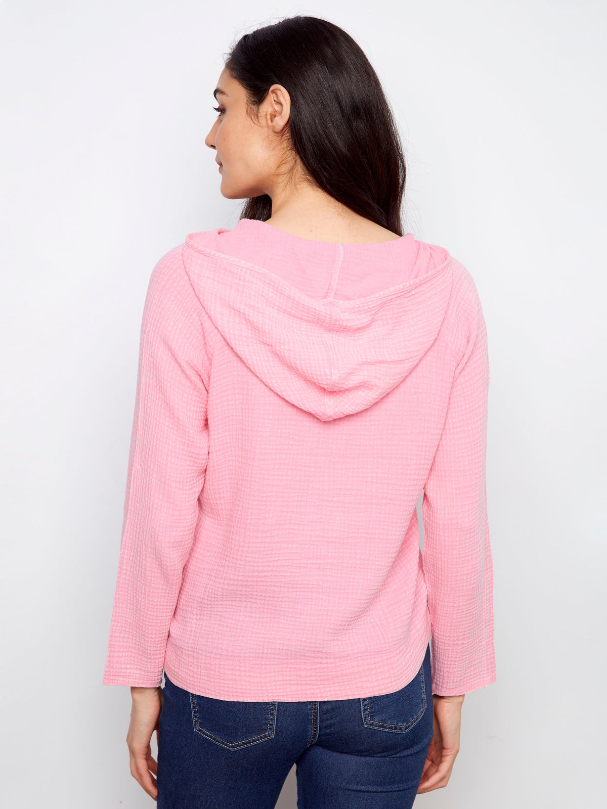 Sweat à capuche en coton Bubble - Rose