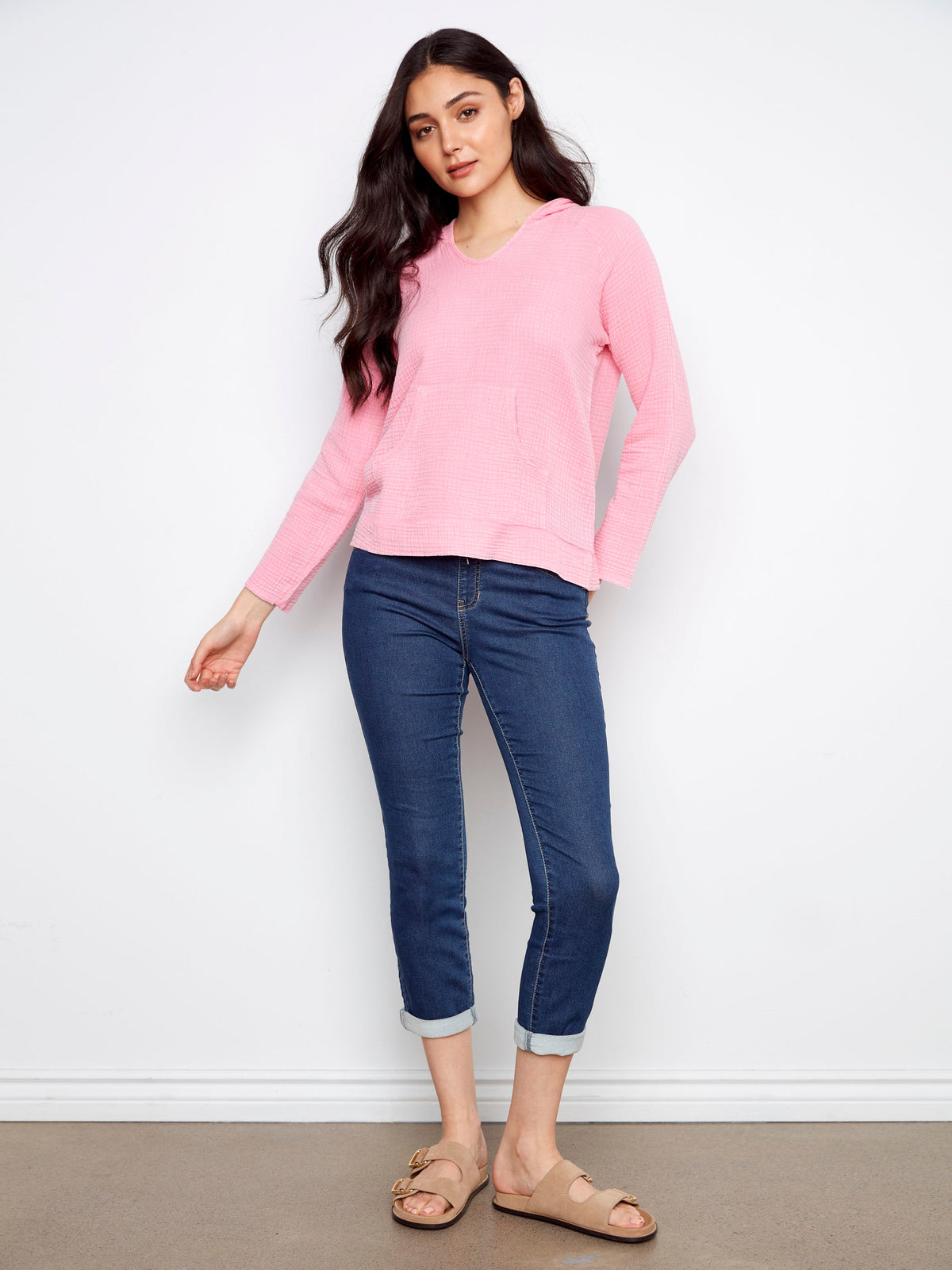 Sweat à capuche en coton Bubble - Rose