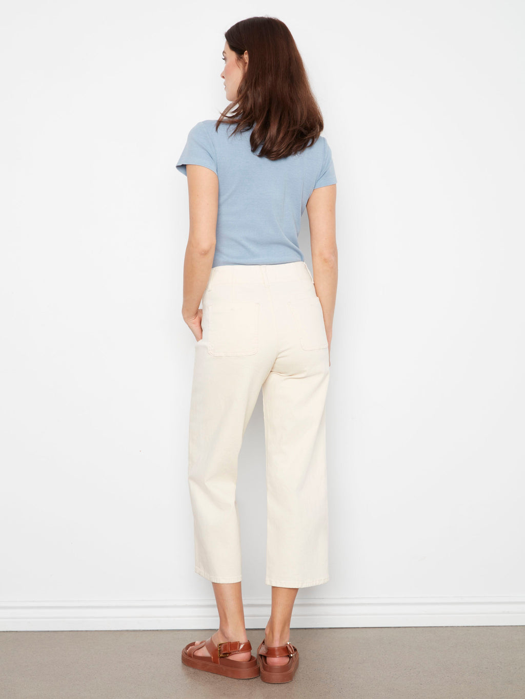 Pantalon court à braguette boutonnée - Naturel