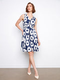 Robe en voile de coton imprimé avec fermeture éclair sur le devant - Imprimé floral