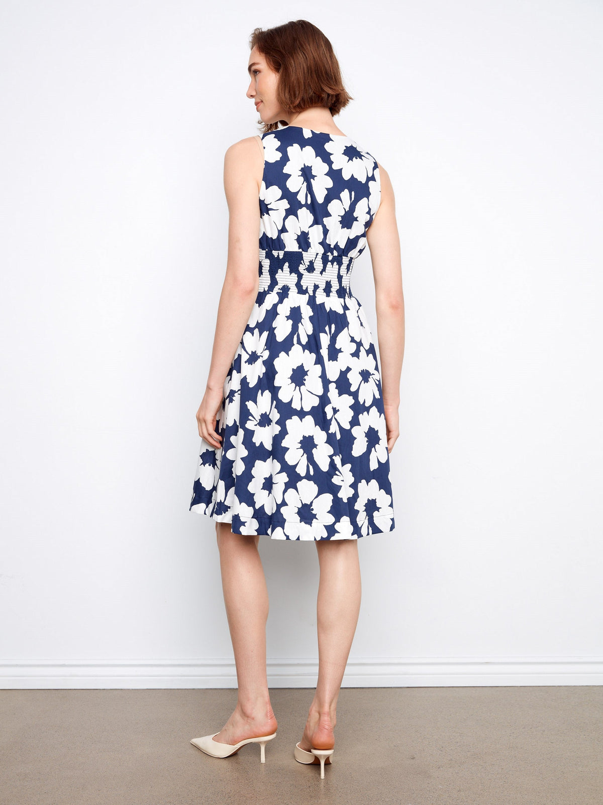 Robe en voile de coton imprimé avec fermeture éclair sur le devant - Imprimé floral
