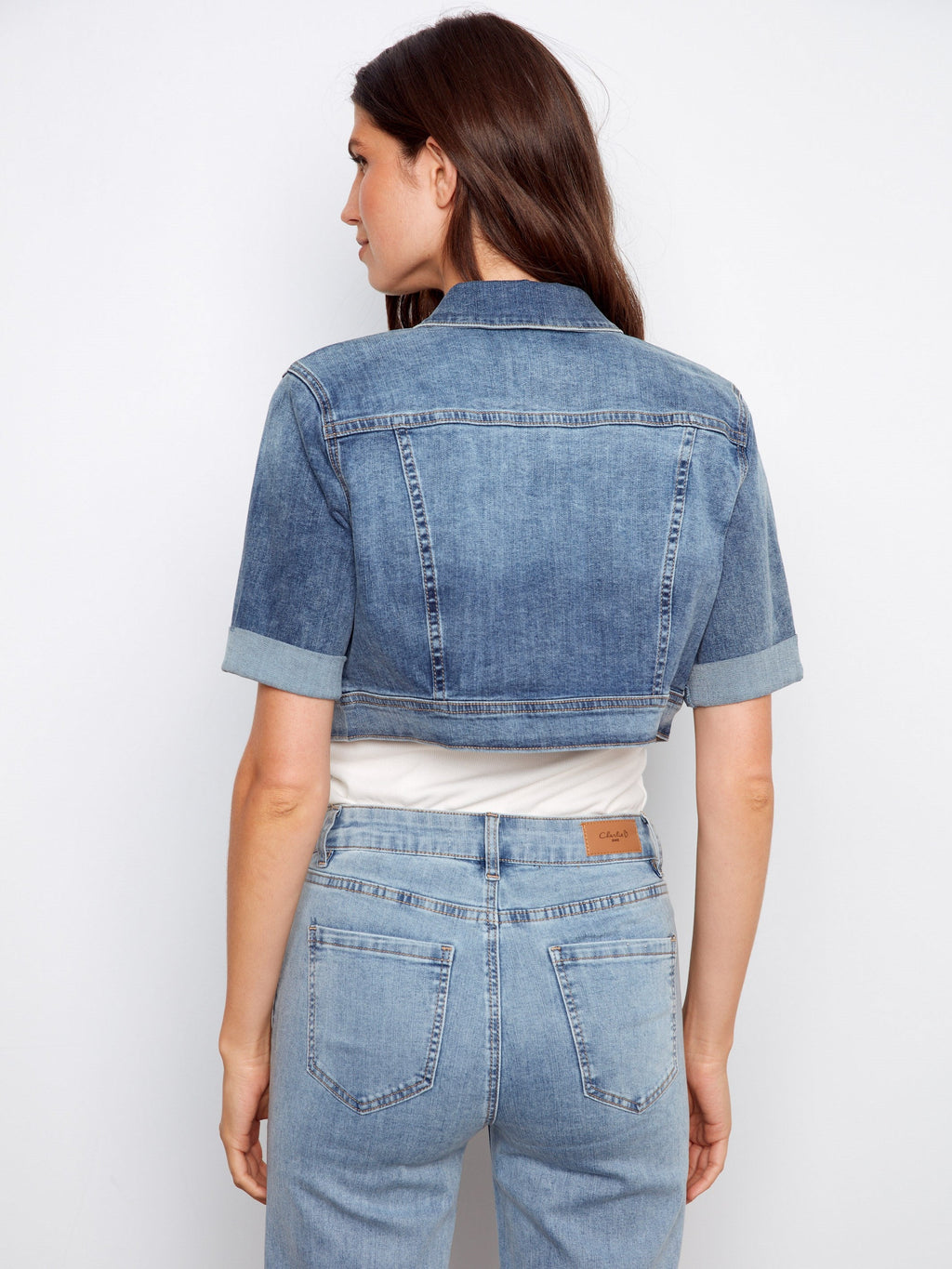 Veste Courte en Jean - Bleu Moyen