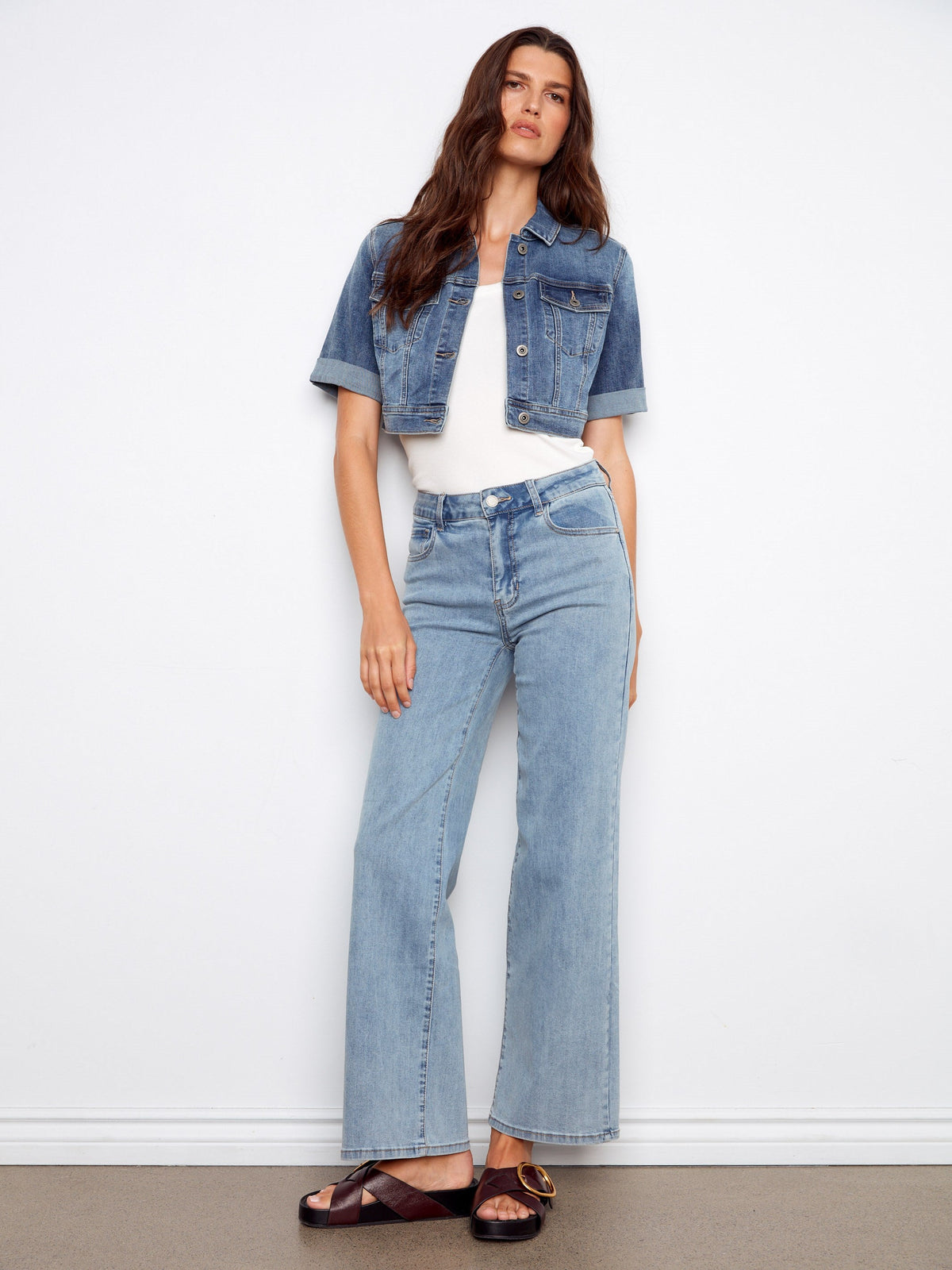 Veste Courte en Jean - Bleu Moyen