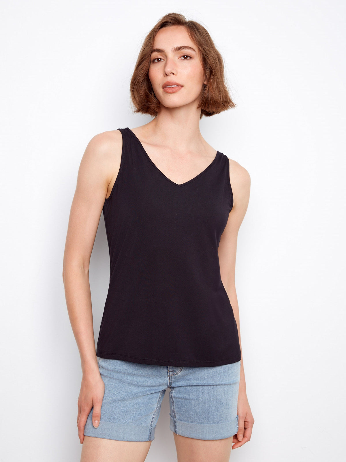 Débardeur réversible en tissu doux - Noir
