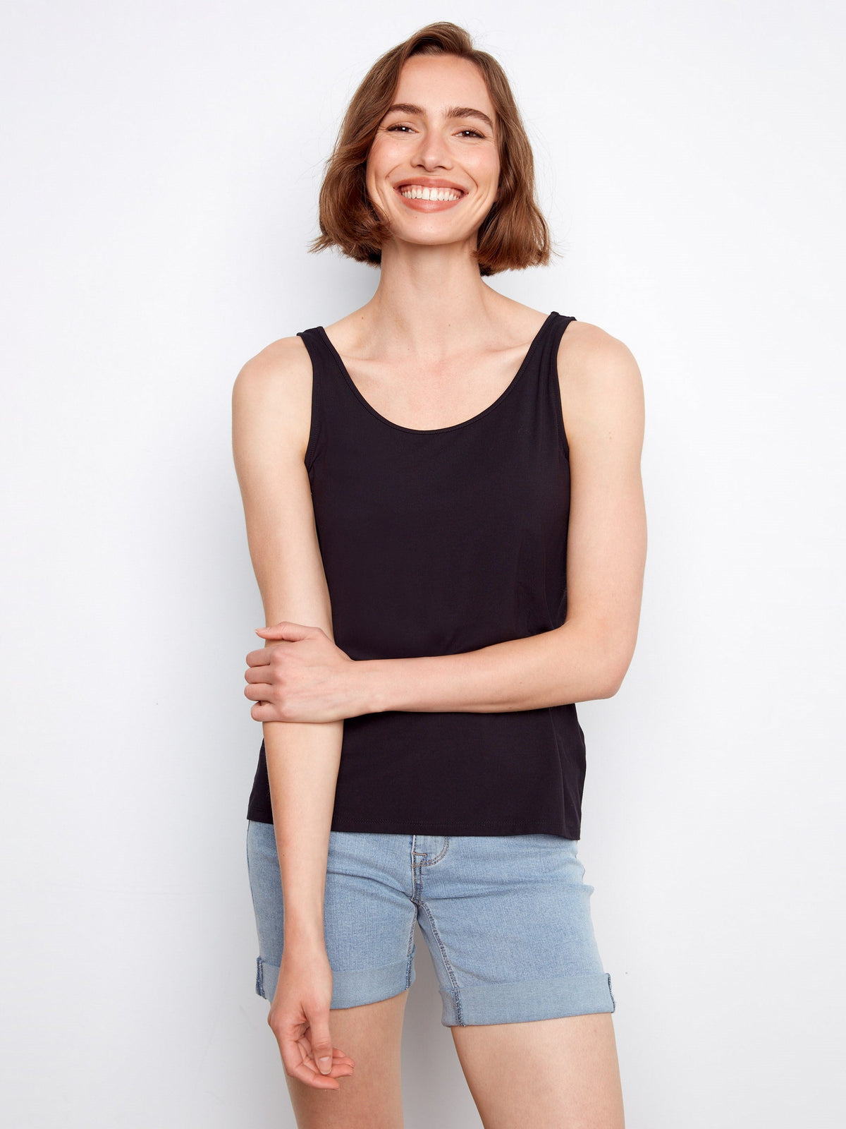 Débardeur réversible en tissu doux - Noir