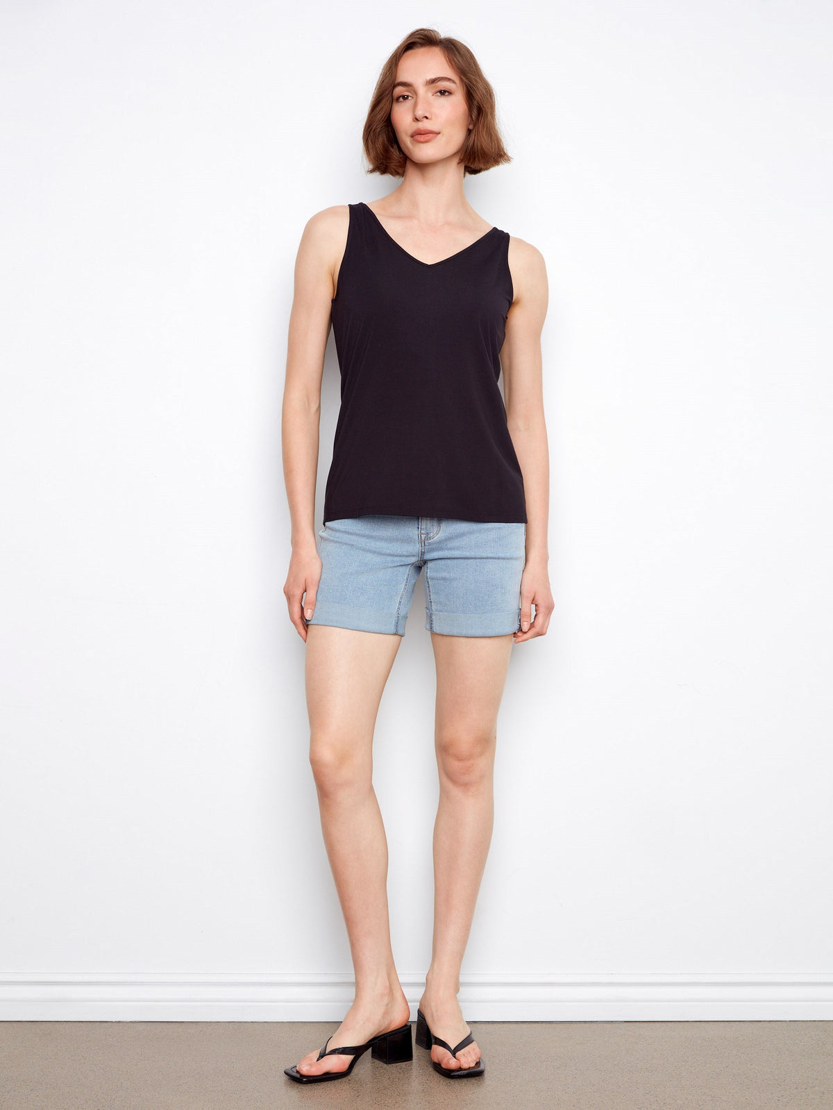 Débardeur réversible en tissu doux - Noir