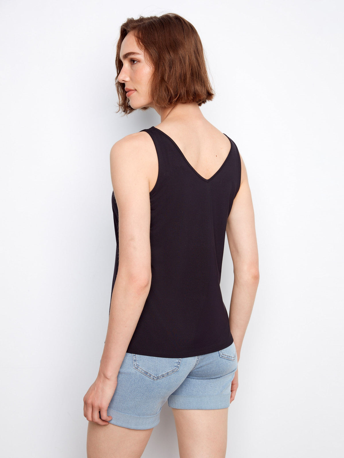 Débardeur réversible en tissu doux - Noir