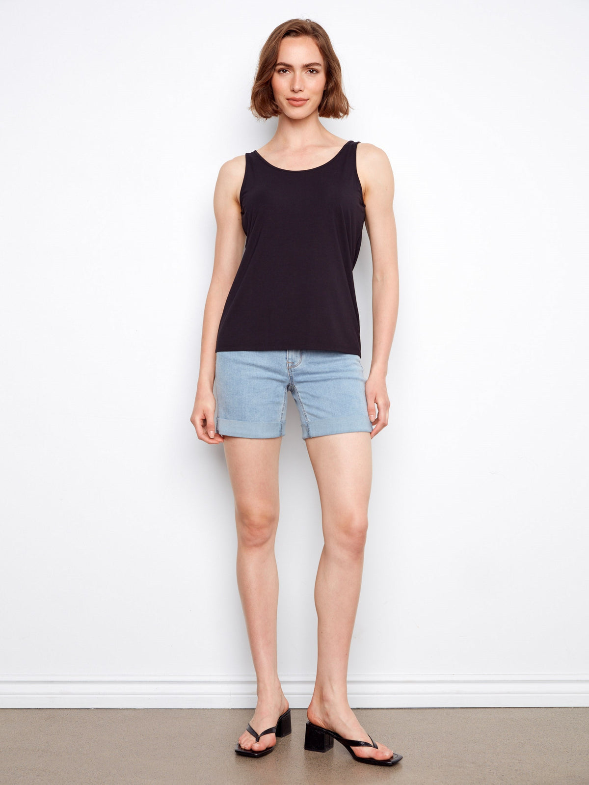 Débardeur réversible en tissu doux - Noir