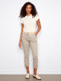 Pantalon Coupe Slim Avec Ceinture - Grège