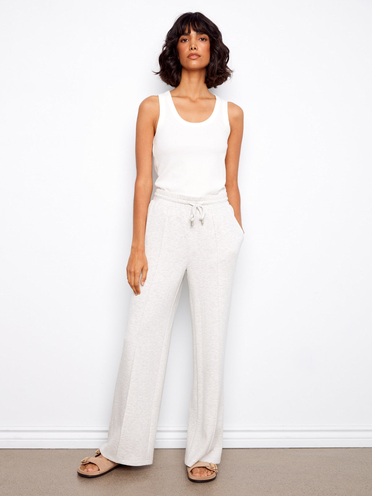 Pantalon de jogging ample – Gris clair chiné