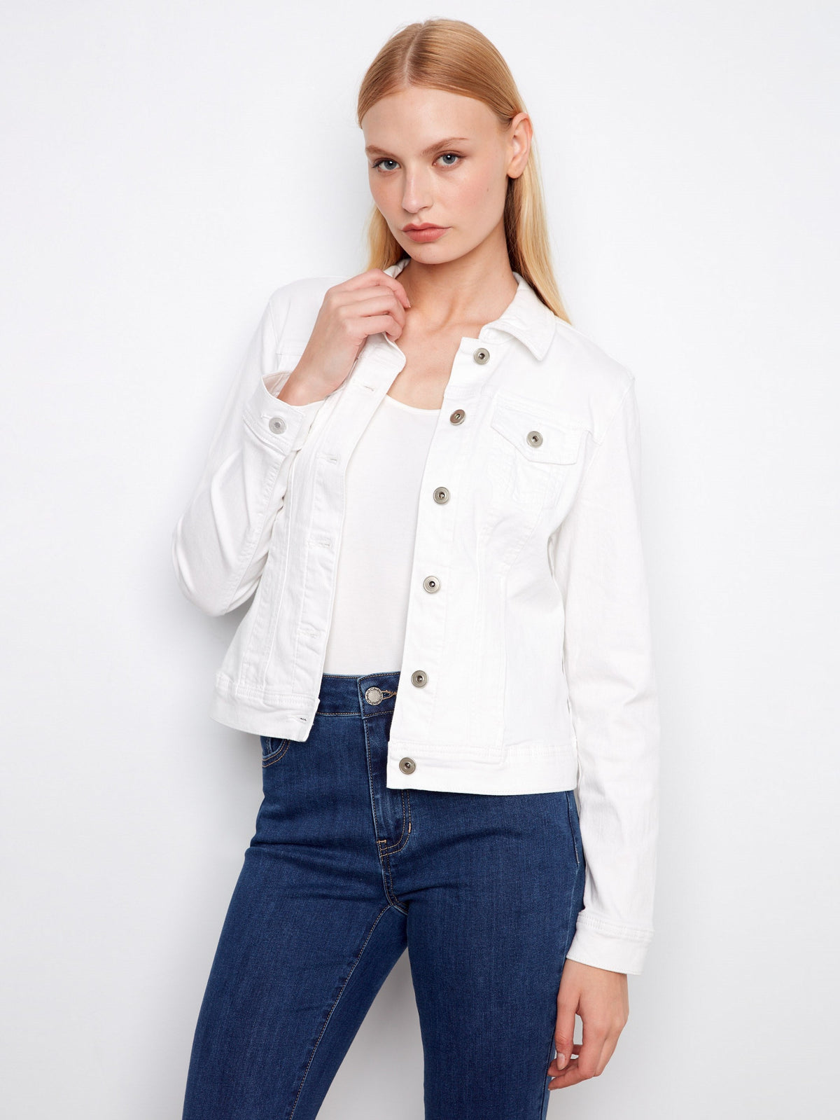 Veste en jean stretch - Blanc