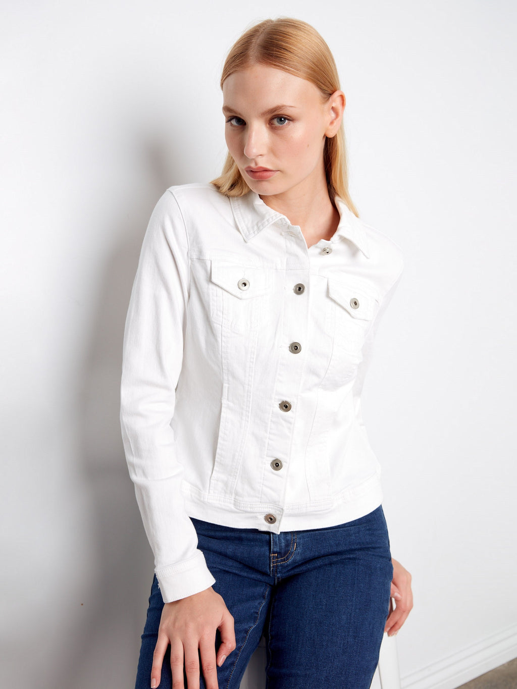 Veste en jean stretch - Blanc
