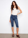 Corsaire en jean stretch - Indigo