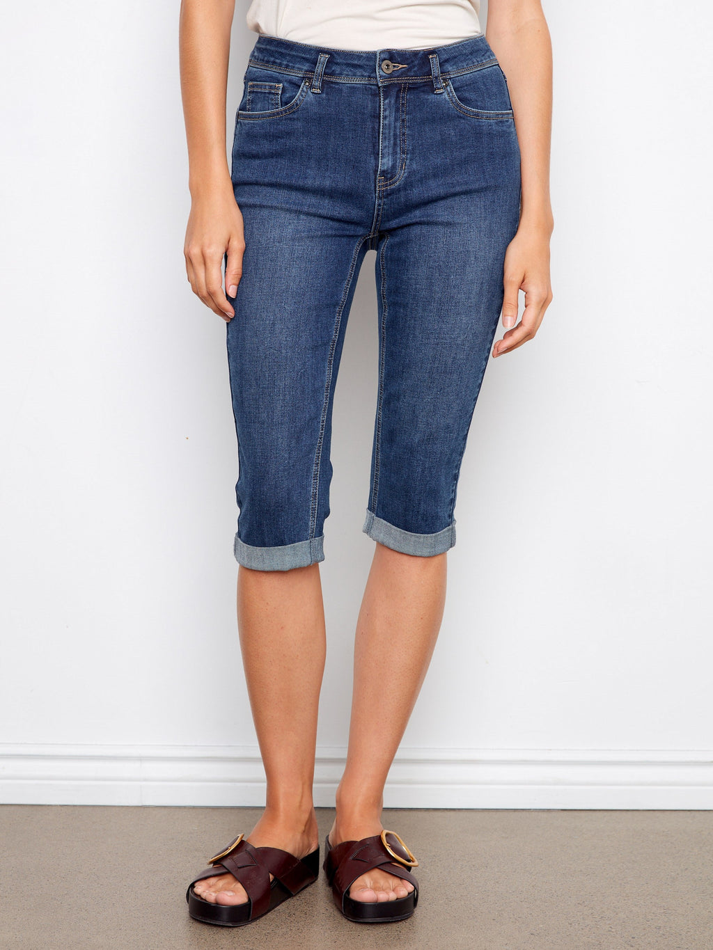 Corsaire en jean stretch - Indigo