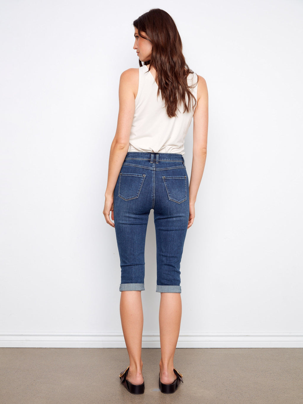 Corsaire en jean stretch - Indigo