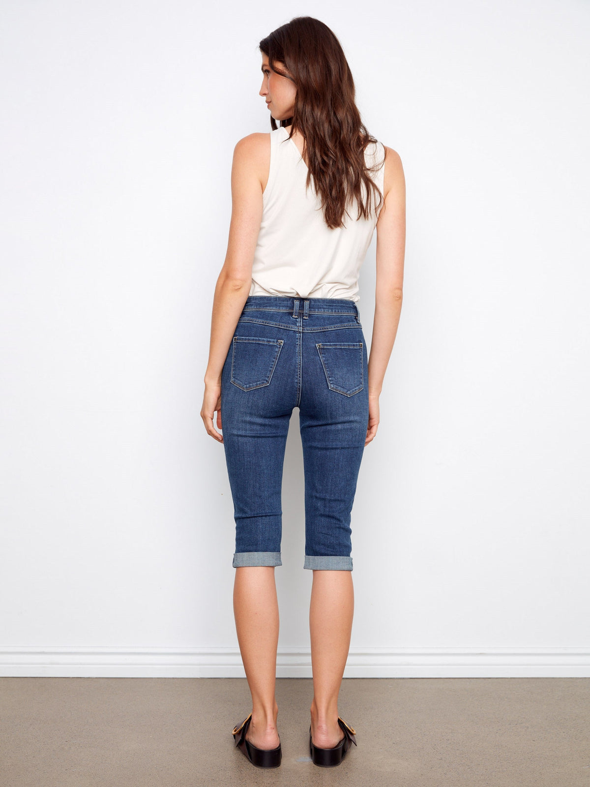 Corsaire en jean stretch - Indigo
