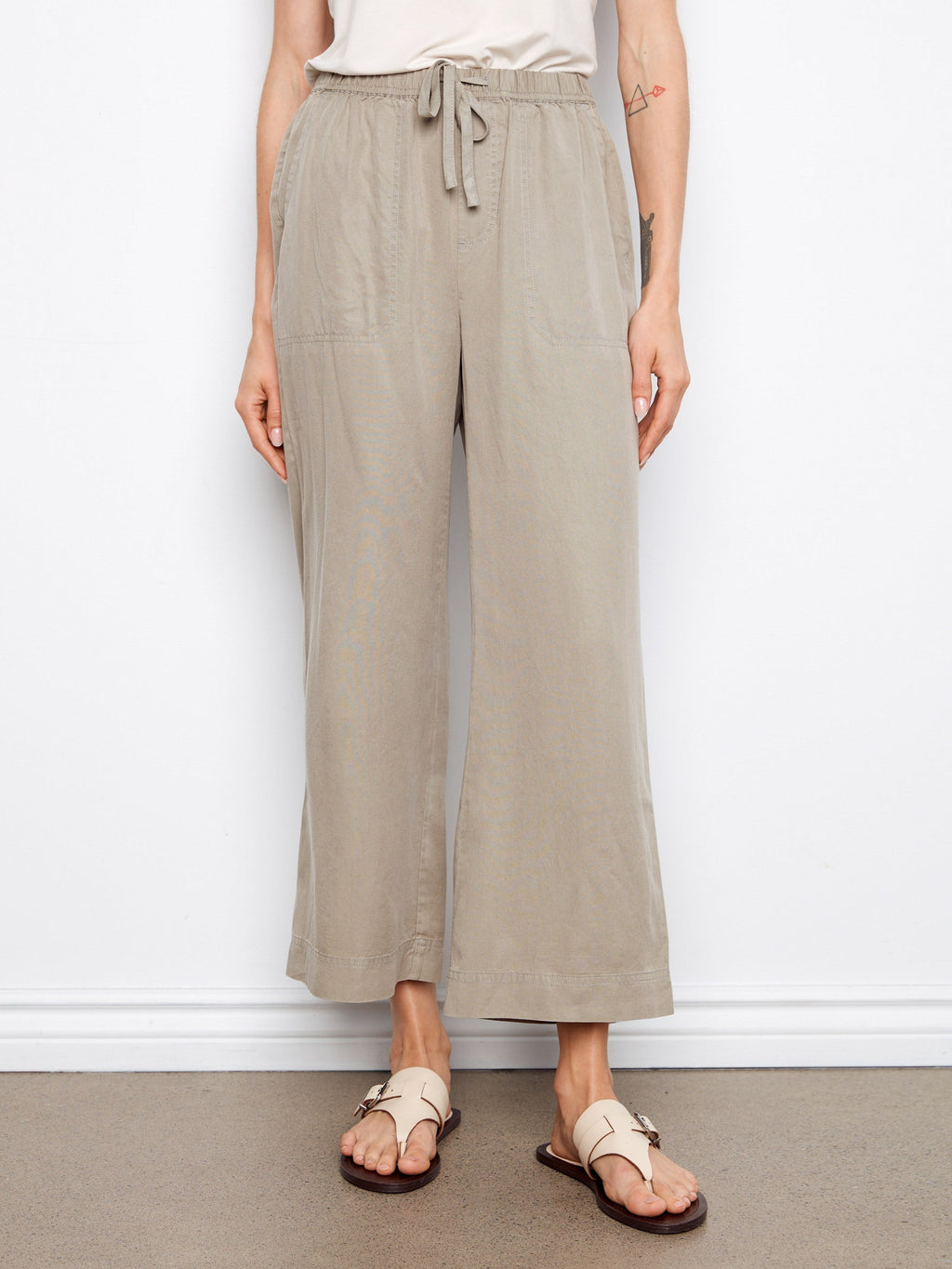 Pantalon de jogging ample en tissu doux - Sauge